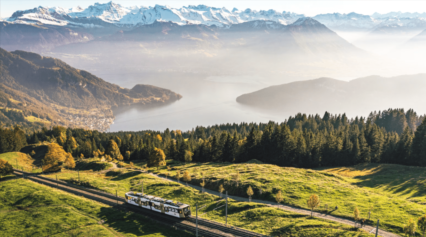 Taking the Cogwheel Railway to Mount Rigi via Vitznau for Stunning Views
